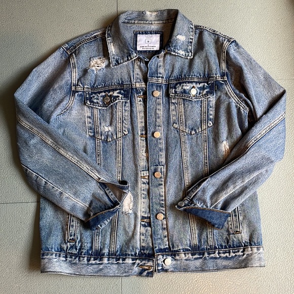 Tattrd Threads Distressed Denim Jacket Size M - Picture 2 of 5
